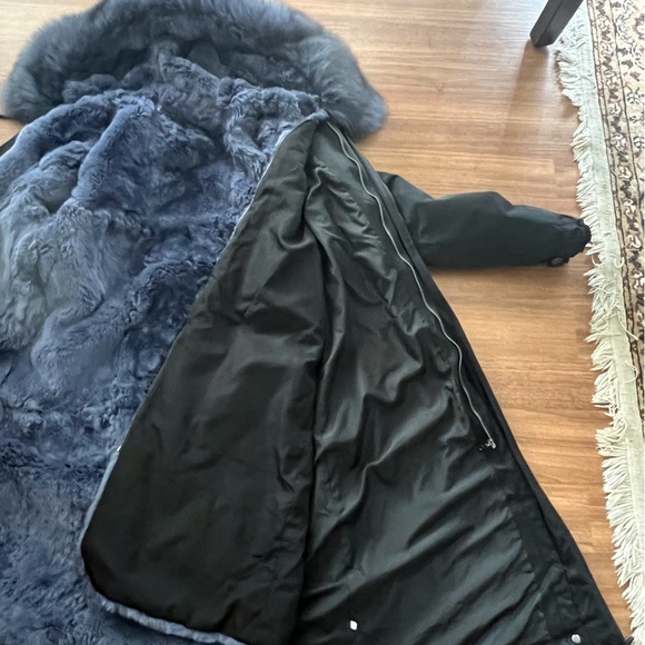 Rabbit fur Parka with a great hood. Gently loved sold as is ~, - Picture 8 of 16